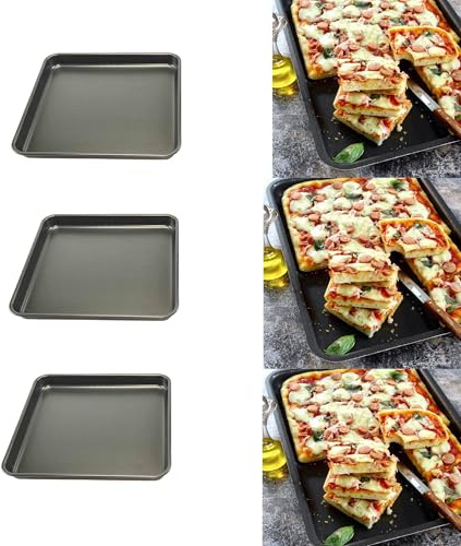 mille idee 3 Tris teglia da forno pizza quadra quadrata cm 30x30h3