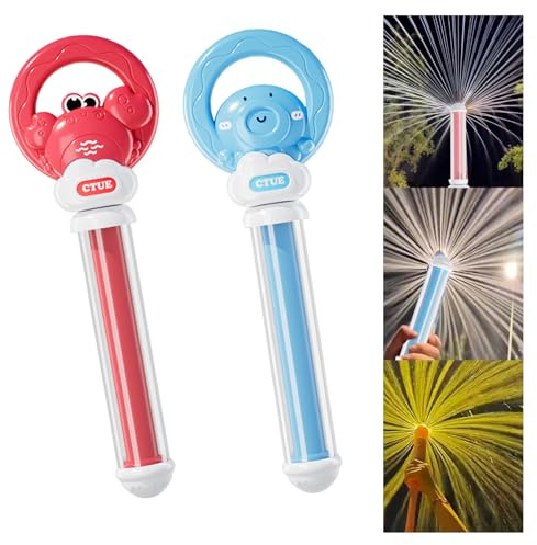 CWENDANER Lot de 2 Pistolets à Eau pour Feux d'artifice, Feux d'artifice romantiques, Jouets de Piscine, pour la Plage et l'aire de Jeux (2 pièces) (Rouge + Bleu)