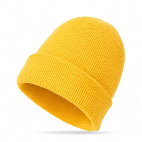 Aysatogc Bonnet d'hiver, bonnet jaune pour homme et femme, bonnet tricoté pour Halloween, ski, montre de ski, chapeaux d'hiver chauds, casquettes d'automne pour décoration