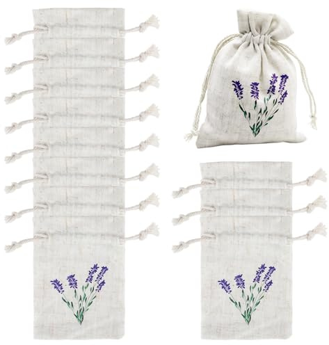 12 Piezas Saquitos de Lavanda, Saquitos de Tela, Bolsitas de Tela con CordóN, para Guardar Lavanda, Joyas, Dulces Y Galletas
