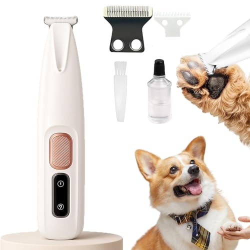 Patounet Tondeuse de précision pour chat, Tondeuse patte chien entre coussinets, Douce pour chien et chat, Lames céramique et inox, LED intégrée,toilettage zones sensibles sans stress (Avec lame)