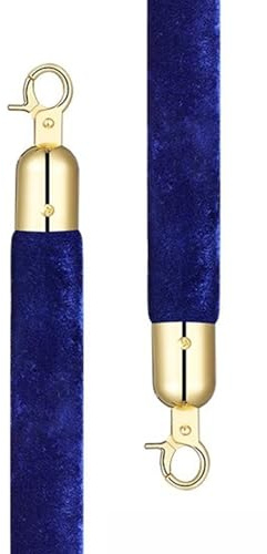 Repavspärrningar, sammetsrep med guldkrok, 2-pack, flerfärgade, flera storlekar (blå, 1 m/3,3 fot/39 tum)