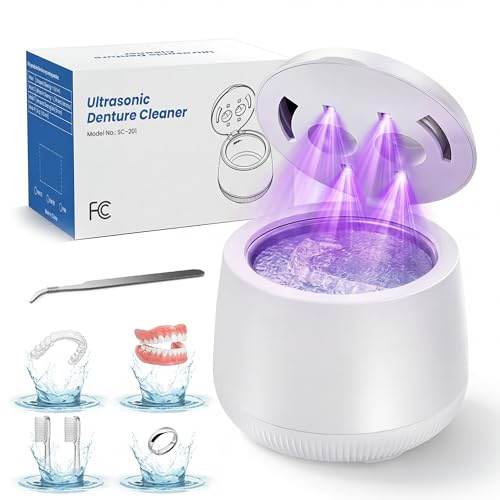 Xbeauty 48kHz Ultrasonic Retainer Cleaner Machine, 4 Digital Timer Modes