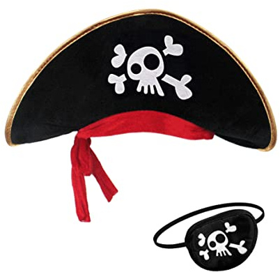 papapanda Pirate Chapeau Cache-oeil Caraïbes Capitaine Enfants et Adultes (pour les enfants)