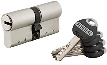 THIRARD - Cylindre de serrure double entrée Federal 2, 30x30mm, nickel, anti-arrachement, anti-perçage, 4 clés