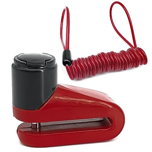 RADIKAL RK505R Bremsscheibenschloss für Roller, Fahrrad, Fahrradschloss Stahl, Ø5,5 mm Schließbolzen, Erinnerungskabel