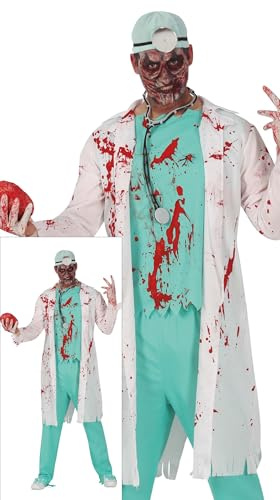 FIESTAS GUIRCA | Disfraz Médico Zombi - Set de Piezas para Adolescentes y