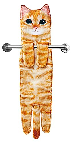 Lustige Katzen Handtücher für Küche und Badezimmer - Katze Deko Hängende Handtuch Waschlappen Muttertagsgeschenk Ostern Einweihungsgeschenk Geburtstagsgeschenk - Geschenke für Frauen Katzenliebhaber