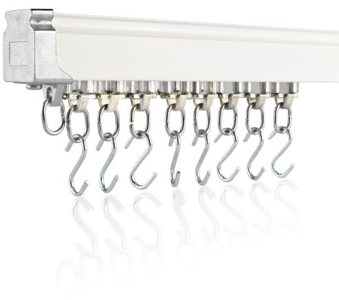 Ceiling Curtain Track Set | 3ft to 13ft / 4m | Ceiling Mounted Curtain Track for Privacy & Room Dividers | Living Room Curtain Rail | Shower Ceiling Rail System