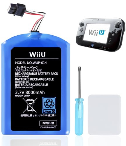 UCEC 8000mAh Wii U Gamepad Battery, Wii U Battery Replacement Rechargeable Battery Pack Wii Accessories for Nintendo Wii U WUP-010, WUP-012