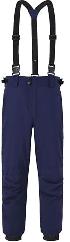 ATLASLAVA Herren Winter Skihose mit Trägern Wasserdicht Warm Winddicht Reißfest Rtmungsaktiv DarkBlue L