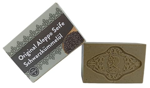 myAMAZE® ORIGINAL Aleppo Seife Schwarzkümmelöl | 100g | Naturseife/Handseife/Duschseife/Haarseife | Vegan | Plastikfrei | Handmade | traditionelle Herstellung |