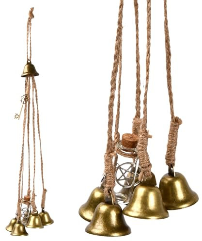 Tibapla Campana de Vento de Strega, Campanelli Eolici de Streghe da Appendere Fascino di Protezione de Porta, Campane de Streghe Decorazione Boho per Portico Giardino Finestra