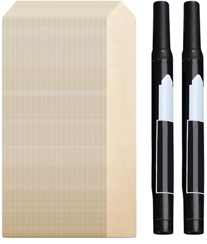 Lot de 100 étiquettes en bois avec 2 marqueurs noirs, étiquettes pour plantes, étiquettes de jardin, idéales pour écrire des graines, des semis, des fleurs et des plantes d'intérieur