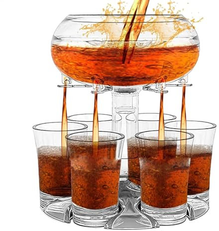 Distributeur de verre à liqueur avec 6 verres à liqueur pour thé, jus, café, bière