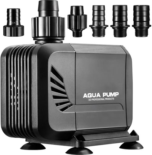 65W Bomba de Acuario,Bomba Agua Sumergible, Bomba Estanque Anfibia 3600 L/H con Filtro y 6 Boquillas,3 Tamaños:16mm/19 mm/25mm,Altura Máxima Suministro 3m,para Acuario,Fuente, Estanque,Pecera