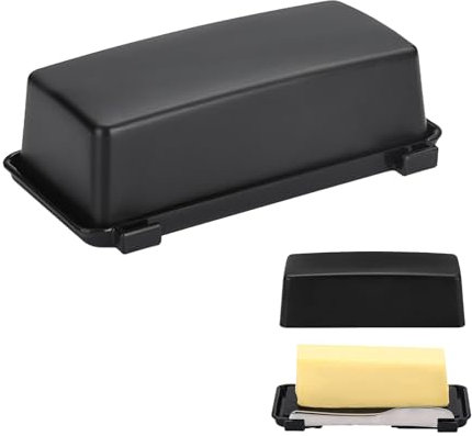 Butter Dish,Butter Dishes,Black Butter Dish with Lid,Butter Dishes with Lids,Butter Tray,Butter Container,Suitable for Storing Butter, Softened Cream,Cheese or Other Spreads