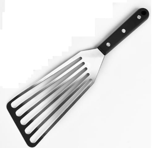 Stainless Steel Spatula Slotted BBQ Shovel Professional Fish Spatula Handle Stainless Steel Fish Slice Non Stick Frying for Cooking （Large Size 12.6In）