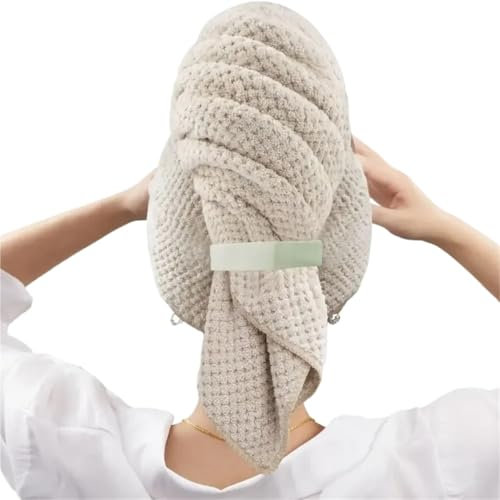 HUWOYG Sauna Hat Large Cap Superfine Fiber Sauna And Quick-drying Hat For Sleeping Anti-frizz Headscarf Scarf Soft Fleece Hair Drying Towel For Sauna，Steam Room(Beige)