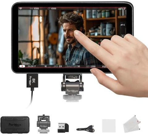 Portkeys LH7P Monitor de Cámara Táctil de 7 1000 nits Full HD 1920 * 1080 Entrada/Salida 4K HDMI Salida LUT 3D Control Inalámbrico para S0NY CAN0N PANAS0NIC BMD