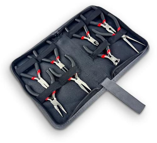 Kit di 8 Pinze per Gioielli, Kit di Strumenti Professionali per la Creazione di Gioielli con Borsa Portaoggetti Adatto per la Creazione di Gioielli e Riparazioni Fai da Te