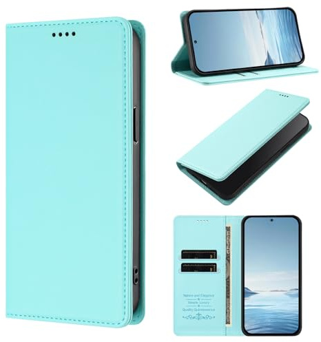 Kompatibel med Cricket Debut S3,Kompatibel med Cricket Debut S3 【RFID-blockering】【Kortficka Magnetisk stängning Flip-stativ】Telefonfodral MintGreen