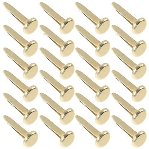 Hemobllo 100 mollette piccole Brads per fai da te in metallo dorato per scrapbooking fai da te e creazione di biglietti