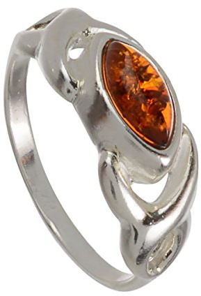 Holiday Gift Shops Sterling Silver and Baltic Amber Adult Ring Lucy- Size 9