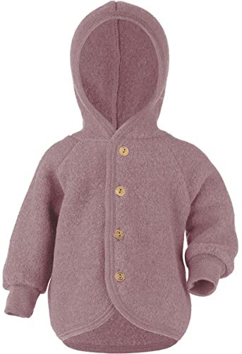 ENGEL Baby Jacke mit Kapuze Wollfleece, 74-80/74/80, Rosenholz Melange 051E