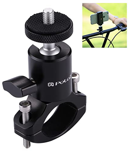 PULUZ Soporte de aluminio para manillar de cámara Gopro Bike Motocicleta, adaptador de cámara de bicicleta para GoPro Hero 12/11/10/9/8/7 todos los modelos/DJI OSMO Accesorios de cámara de acción