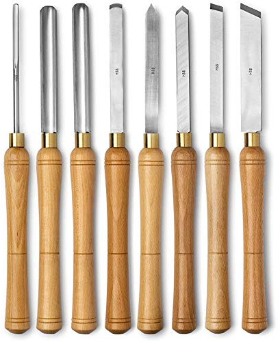 HSS Drechseleisen-Set 8 Stück Holz-Schnitzwerkzeug Drechseln Werkzeug Drechsel-Werkzeuge Stechbeitel Drechselmesser Set
