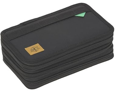 LÄSSIG Federmäppchen befüllt 20-teilig/ School Triple Pencil Case Unique black