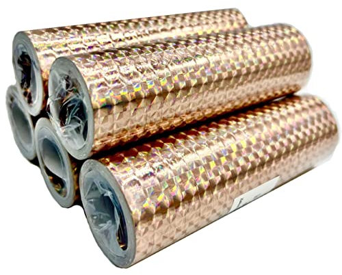 Carpeta Lot de 3 rouleaux de serpentins métalliques en or rose - Pour décoration et décoration de table - 3 rouleaux de 18 serpents, chacun de 4 m de long - Décoration de table en or rose