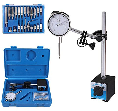 Magnetischer Messuhrhalter, Digitale Messuhr mit magnetischem, flexibel verstellbarem Messrahmen, Messwerkzeug, inklusive Messuhr-Set (zufällig verteilt in roten und blauen Boxen)