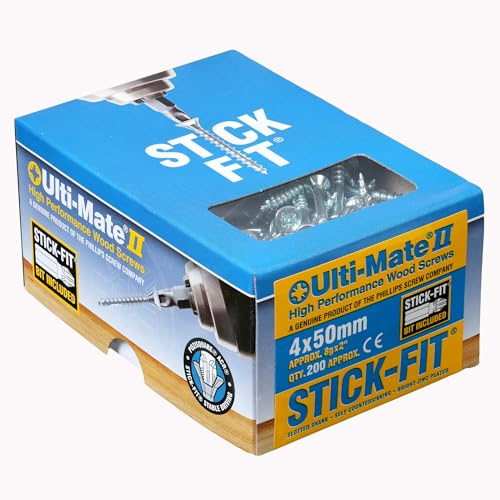 Ulti-Mate Woodcrews - Bright Zinc Plated - 4.0 x 50mm - Box of 200