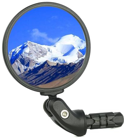 BriskMore Bike Bar End Mirror for Scooter Electric Bikes - HD Glass Convex Lens Rearview Mirror, Safe Cycling, Easy to Install 1PC