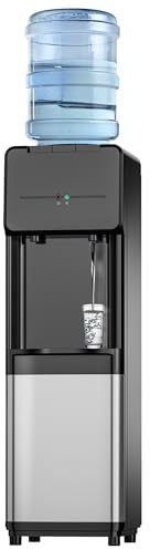 Euhomy Hot & Cold Water Dispenser, Top Loading Water Dispenser for 3 or 5 Gallon Bottles, Top Loading Hot & Cold Water Dispensor with Child Safety Lock, for Office, Home