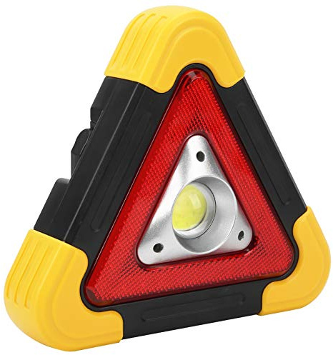 Lámpara triangular de advertencia para coche: luz de trabajo de emergencia multifunción con diseño de cuentas LED y luz de señal intermitente de seguridad.