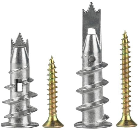 90 Pcs Heavy Duty Self Drilling Plasterboard Fixings, Plasterboard Wall Plugs and Screws, Metal Raw Plugs and Screws, Dry Wall Anchor Cavity Drywall Screws for Plaster Boarding Wooden Boards