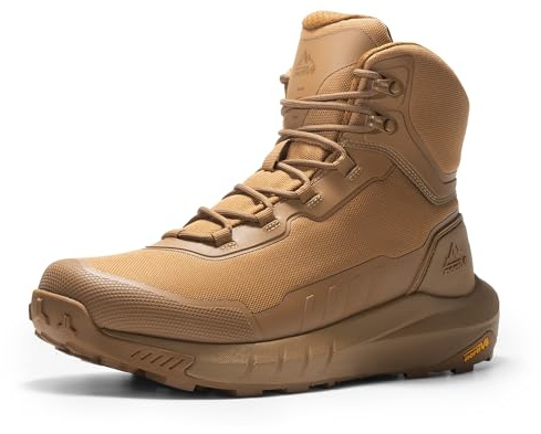 NORTIV 8 Men's Tactical Hiking Boot Lightweight Cushion Sole Boots for Work All Day Side Zipper Motorcycle Combat Military Boot Arch Support 8 Inches Terrascope,Size 10.5,Coyote,NMUMMT2503