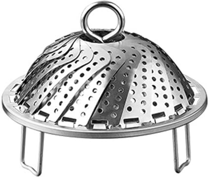 AVKGCZ Steamers da tavola in acciaio inox regolabile per varie dimensioni di alimenti e requisiti di cottura pieghevoli in acciaio inossidabile