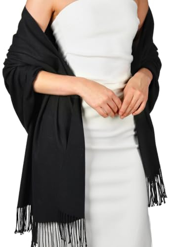 DOKRIN Pashminas para mujer, Bufanda de cachemira para mujer, chal grande de invierno, suave y elegante con flecos, ideal para la noche.