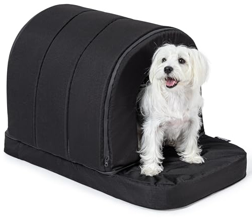 Pelzin Orthopedic Dog Bed House - Outdoor Waterproof Dog Kennel w/Porch - Scratch Proof Indoor Pet Shelter w/Egg-Crate Foam - Machine Washable - Fits 61cm Crate - Ideal for Small Breeds - 58x41cm