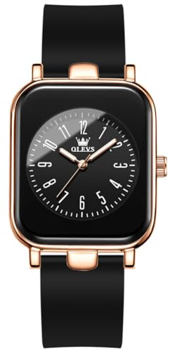OLEVS Women's Watches for Ladies Female Wrist Watch Leather Band Waterproof Thin Minimalist Casual Simple Dress Quartz Analog with Date Calendar