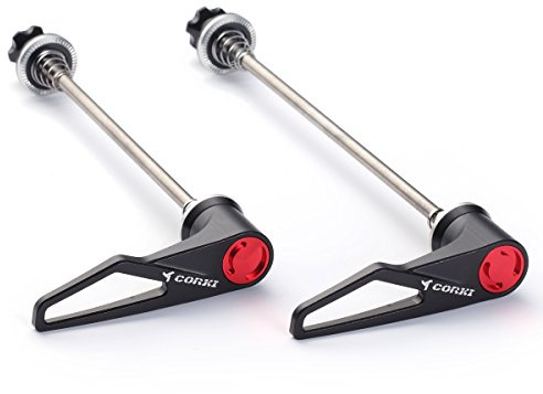corki Cycles Titanium Quick Release Skewer Set - Upgraded Ratchet/Wrench Design, for MTB & Road Bikes