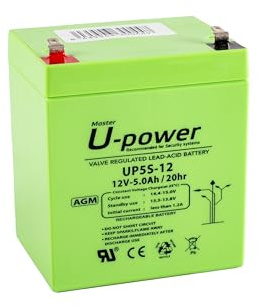 U-Power - Batería piombo AGM Sigillata 5Ah 12V - Faston F1 4.8mm