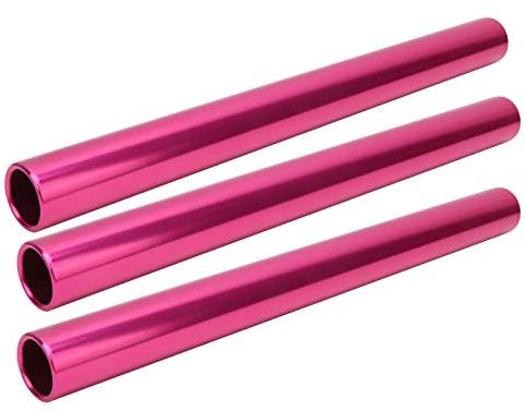 Kadimendium Smooth for surface Wear‑Resistant Relay Baton 3pcs Running Race Relay Baton , for Track and Field Sports(Pink)