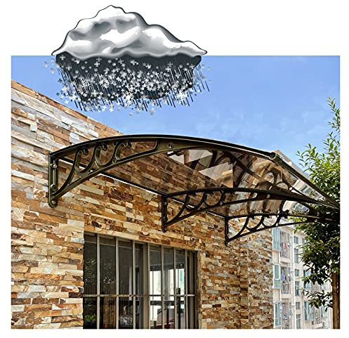 CAIJUN Auvent Marquise Fenêtre,Extérieur Patio Jardin Abris De Porte D'entrée Anti-UV Transparent Feuille De Polycarbonate,Étanche Extension De Toit,16 Tailles (Taille : 60cmx60cm)