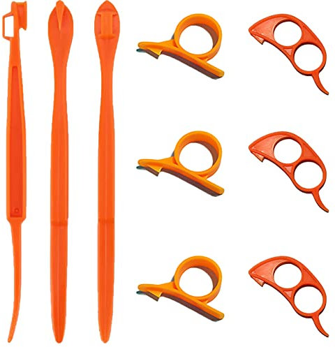 XiaZhiZhen Lot de 9 éplucheurs d'orange, éplucheurs d'agrumes, éplucheurs de fruits en plastique, outil de cuisine, éplucheur facile pour citron et orange Shaddock (orange)