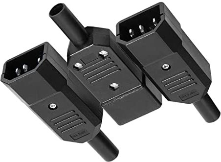 PATIKIL AC250V 10A IEC320 C14 Presa Connettore, 3pz 3 Rebbio Maschio Presa Adattatore per Elettrici Apparecchi, Neri